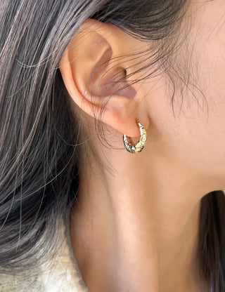 Vintage hoop earrings, bold one-touch earrings, basic mini