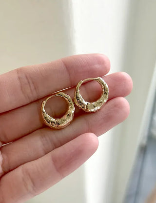 Vintage hoop earrings, bold one-touch earrings, basic mini