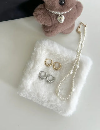 Vintage hoop earrings, bold one-touch earrings, basic mini