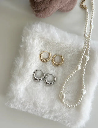 Vintage hoop earrings, bold one-touch earrings, basic mini