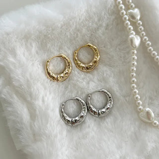 Vintage hoop earrings, bold one-touch earrings, basic mini