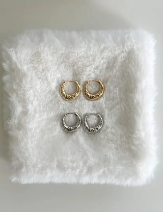 Vintage hoop earrings, bold one-touch earrings, basic mini