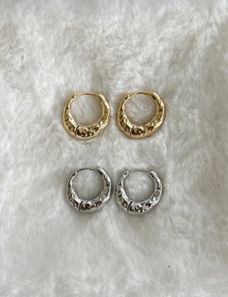 Vintage hoop earrings, bold one-touch earrings, basic mini