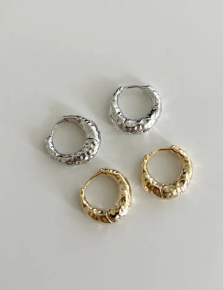 Vintage hoop earrings, bold one-touch earrings, basic mini