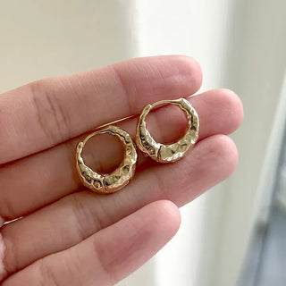 Vintage hoop earrings, bold one-touch earrings, basic mini