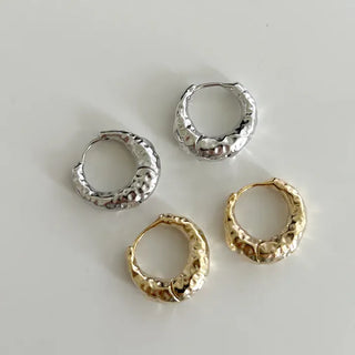 Vintage hoop earrings, bold one-touch earrings, basic mini