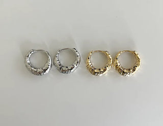 Vintage hoop earrings, bold one-touch earrings, basic mini