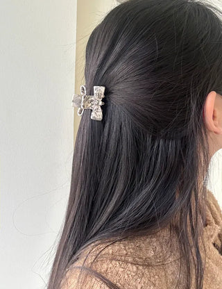 High-quality marble hairpin, ribbon pin, mini half-updo clip