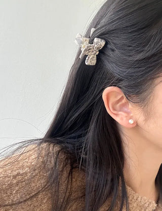 High-quality marble hairpin, ribbon pin, mini half-updo clip