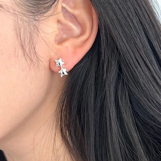 Set of 5 Earrings: Teddy Bear, Star, Cubic Zirconia, Titanium Mini, Merry Shop