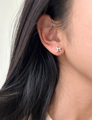 Set of 5 Earrings: Teddy Bear, Star, Cubic Zirconia, Titanium Mini, Merry Shop