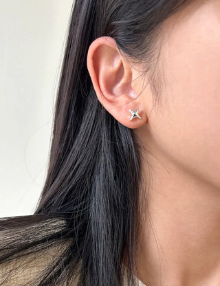 Set of 5 Earrings: Teddy Bear, Star, Cubic Zirconia, Titanium Mini, Merry Shop