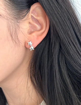 Set of 5 Earrings: Teddy Bear, Star, Cubic Zirconia, Titanium Mini, Merry Shop