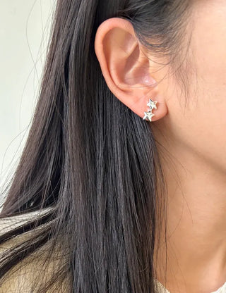 Set of 5 Earrings: Teddy Bear, Star, Cubic Zirconia, Titanium Mini, Merry Shop