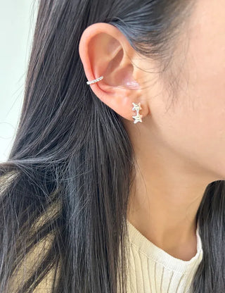 Set of 5 Earrings: Teddy Bear, Star, Cubic Zirconia, Titanium Mini, Merry Shop