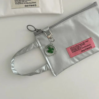 Teddy Bear Transparent Four-Leaf Clover Acrylic Keyring Hook