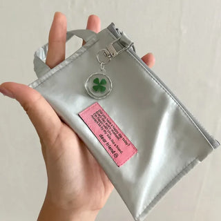 Teddy Bear Transparent Four-Leaf Clover Acrylic Keyring Hook
