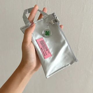 Teddy Bear Transparent Four-Leaf Clover Acrylic Keyring Hook