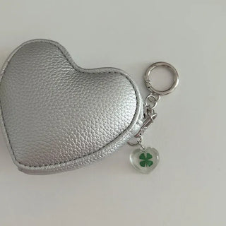 Teddy Bear Transparent Four-Leaf Clover Acrylic Keyring Hook