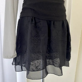 Layered Skirt Double Chiffon See-through A-line Skirt