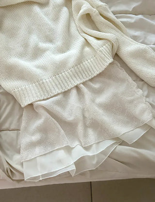 Layered Skirt Double Chiffon See-through A-line Skirt