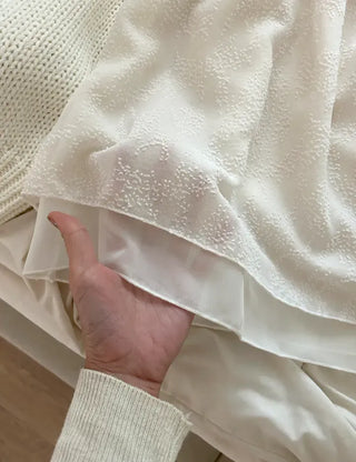 Layered Skirt Double Chiffon See-through A-line Skirt