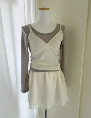 Layered Skirt Double Chiffon See-through A-line Skirt