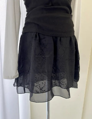 Layered Skirt Double Chiffon See-through A-line Skirt