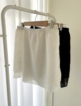 Layered Skirt Double Chiffon See-through A-line Skirt