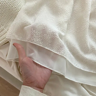 Layered Skirt Double Chiffon See-through A-line Skirt