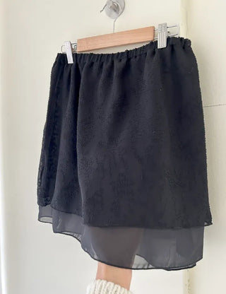 Layered Skirt Double Chiffon See-through A-line Skirt