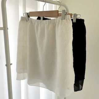 Layered Skirt Double Chiffon See-through A-line Skirt
