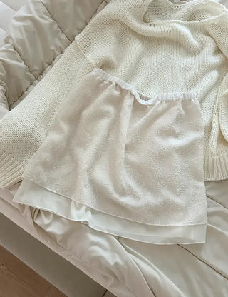 Layered Skirt Double Chiffon See-through A-line Skirt
