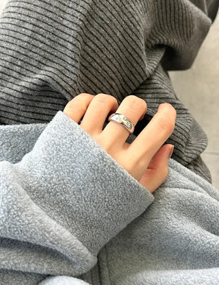 Surgical Fashion Ring Cubic Star Bold Ring