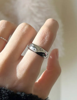 Surgical Fashion Ring Cubic Star Bold Ring