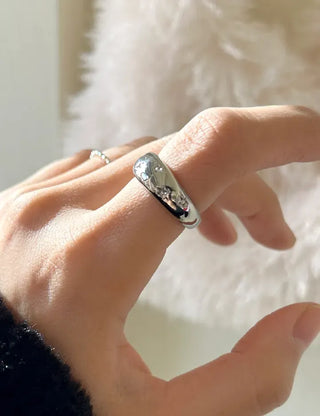 Surgical Fashion Ring Cubic Star Bold Ring