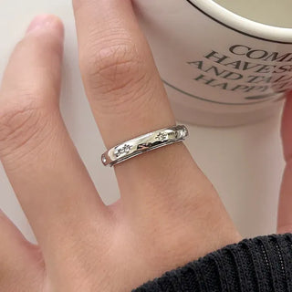 Surgical Steel Piece Fashion Ring Starlight Cubic Bold Daily
