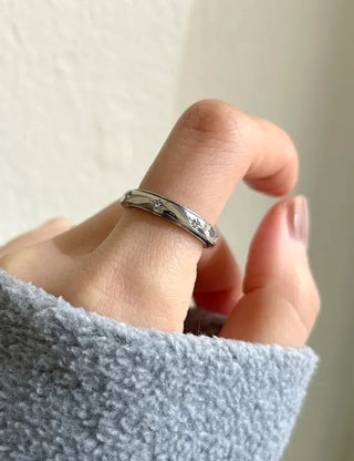 Surgical Steel Piece Fashion Ring Starlight Cubic Bold Daily