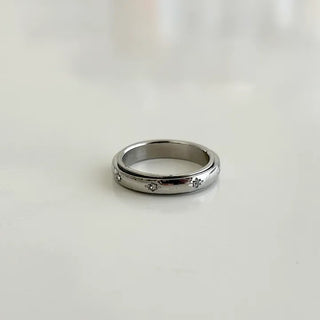 Surgical Steel Piece Fashion Ring Starlight Cubic Bold Daily