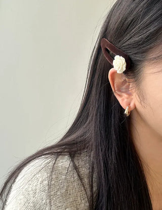 1+1 Set Rose Velvet Romantic Hairpin Snap Pin Side Hair Pin