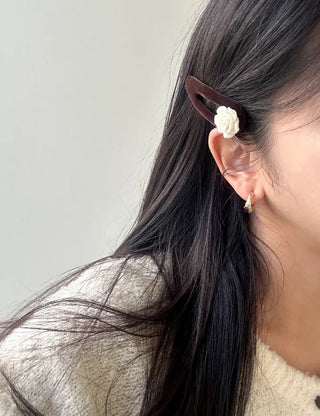 1+1 Set Rose Velvet Romantic Hairpin Snap Pin Side Hair Pin