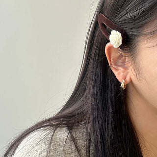 1+1 Set Rose Velvet Romantic Hairpin Snap Pin Side Hair Pin
