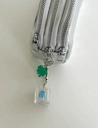 Four-leaf clover keycap keyring LED single-socket keyboard key holder gift luck