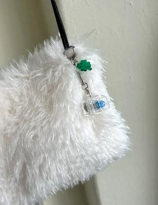 Four-leaf clover keycap keyring LED single-socket keyboard key holder gift luck