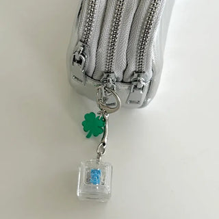 Four-leaf clover keycap keyring LED single-socket keyboard key holder gift luck