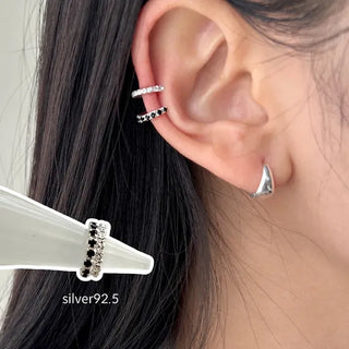 Silver 925 Ear Cuff Cubic Simple Silver Earrings Clip-on