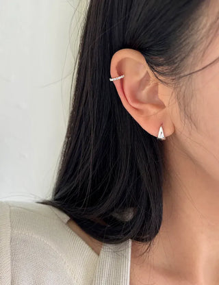 Silver 925 Ear Cuff Cubic Simple Silver Earrings Clip-on