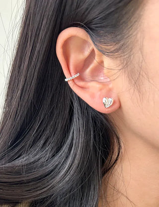 Silver 925 Ear Cuff Cubic Simple Silver Earrings Clip-on