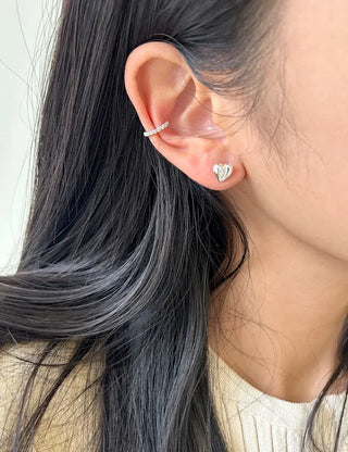 Silver 925 Ear Cuff Cubic Simple Silver Earrings Clip-on