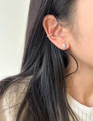 Silver 925 Ear Cuff Cubic Simple Silver Earrings Clip-on